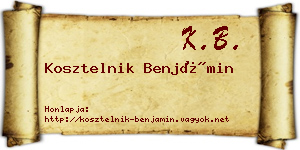Kosztelnik Benjámin névjegykártya